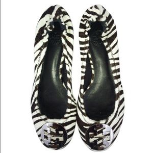Zebra Print Calf hair Tory Burch Reva ballet flats
